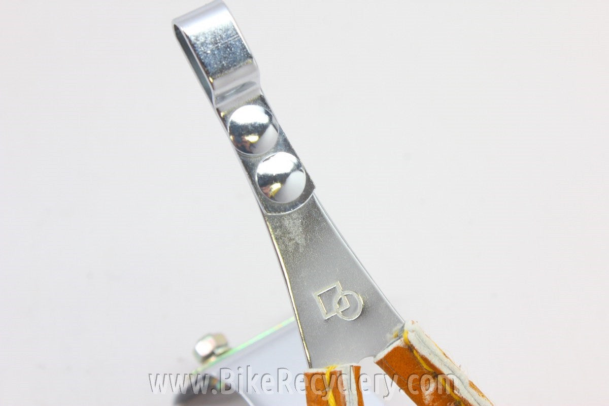 NOS KKT NJS Toe Clips: Leather Covered, Keirin Approved LARGE