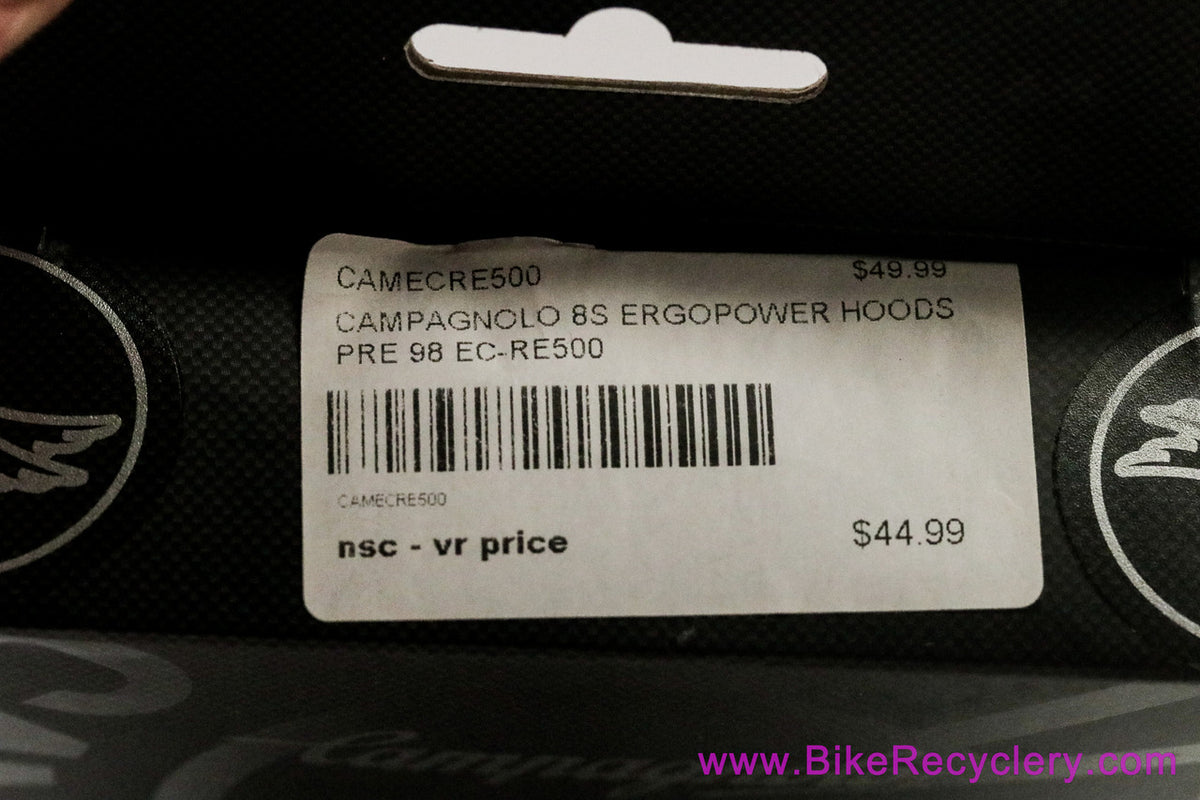 Campagnolo 8/9 Speed EC-RE500 Ergopower Hoods: Pre-1998 w/ Pointy Tip - Black (NEW/NOS, Sealed)