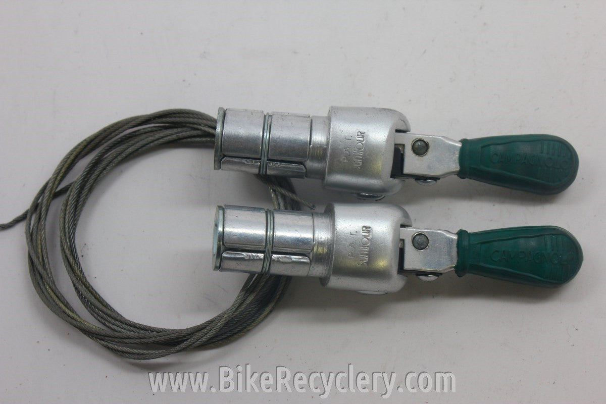 Suntour BarCon Bar End Shifters: GREEN CAMPAGNOLO COVERS 5/6/7 speed Retro Friction
