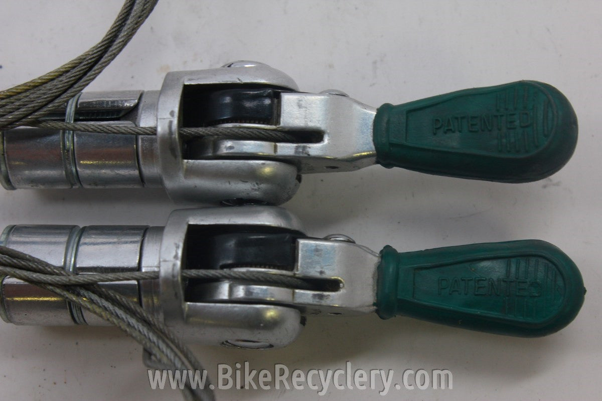 Suntour BarCon Bar End Shifters: GREEN CAMPAGNOLO COVERS 5/6/7 speed Retro Friction
