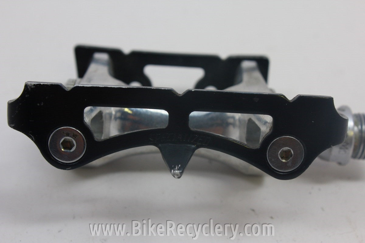 Specialized Track Pedals; 1980's Black/Silver