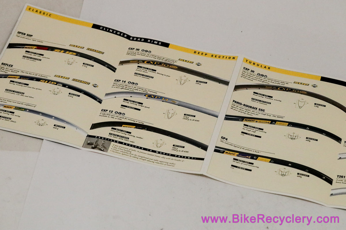 1996 Mavic Rim Catalog Lot: Full Size + Brochure & Wheel Building Guide (Mint & Average)