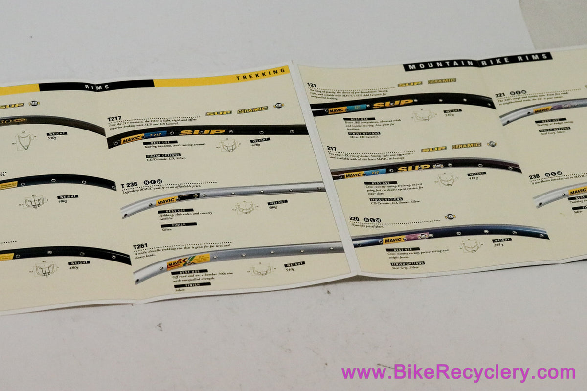 1996 Mavic Rim Catalog Lot: Full Size + Brochure & Wheel Building Guide (Mint & Average)