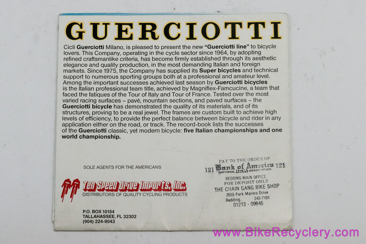 Guerciotti Catalog / 26x19" Guerciotti Gold Poster: 1980's