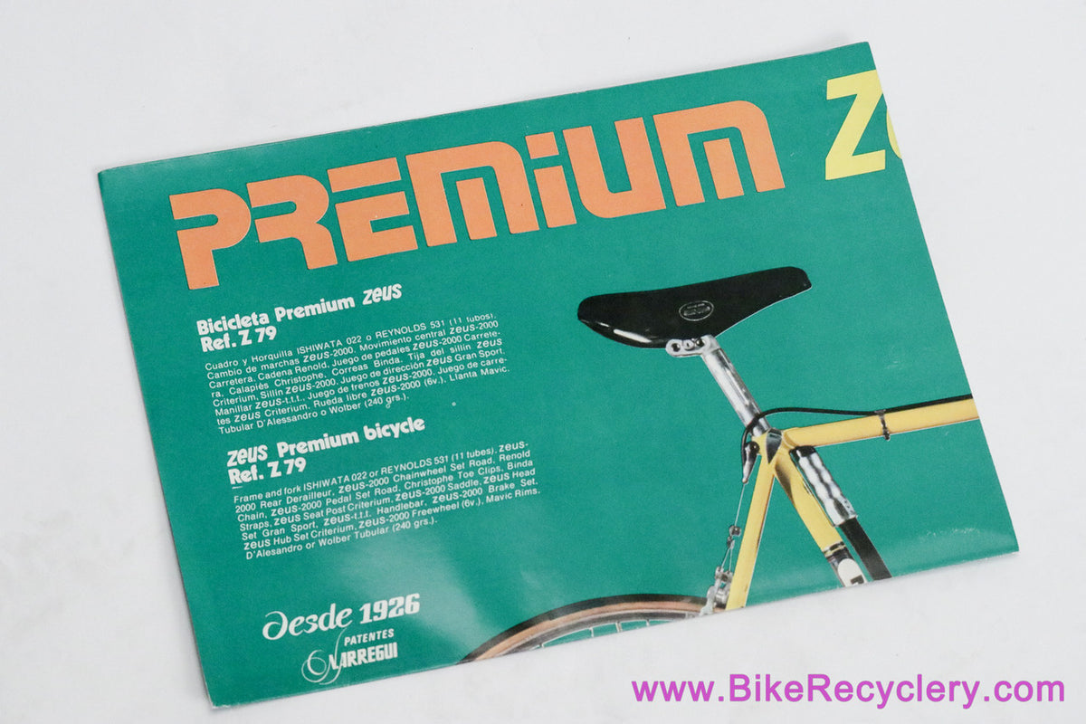 Premium Zeus Ref. Z 79 Poster / Bikes Catalog: 24x17" - Rare (Near Mint+)
