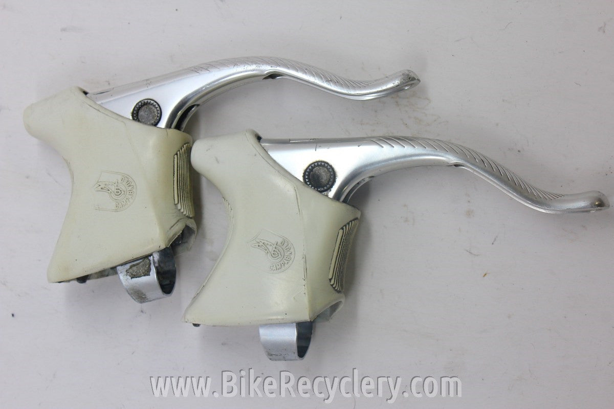 Campagnolo C-Record Brake Levers: Clean White Hoods, 1st Gen