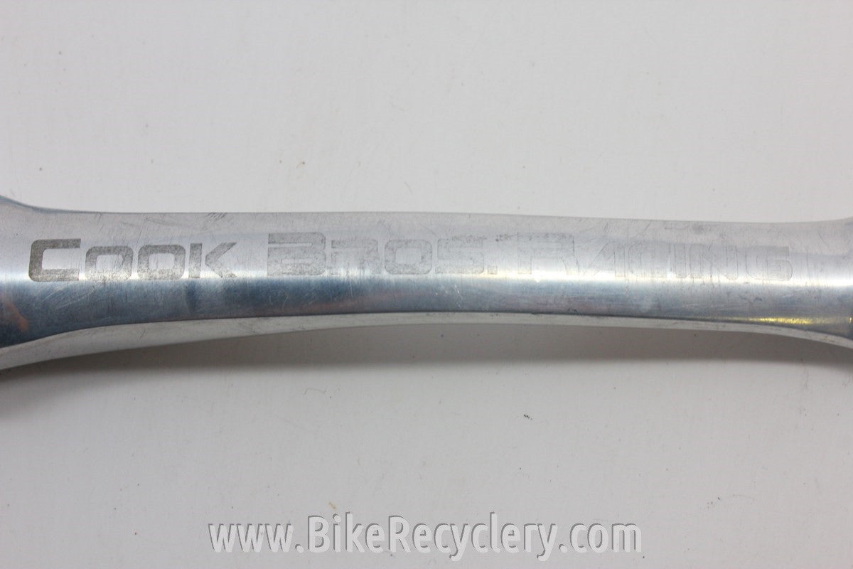 Cook Brothers E-Type Crankset: Polished w/ Blue Spider, 176mm, 94/58 BCD