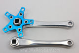 Cook Brothers E-Type Crankset: Polished w/ Blue Spider, 176mm, 94/58 BCD