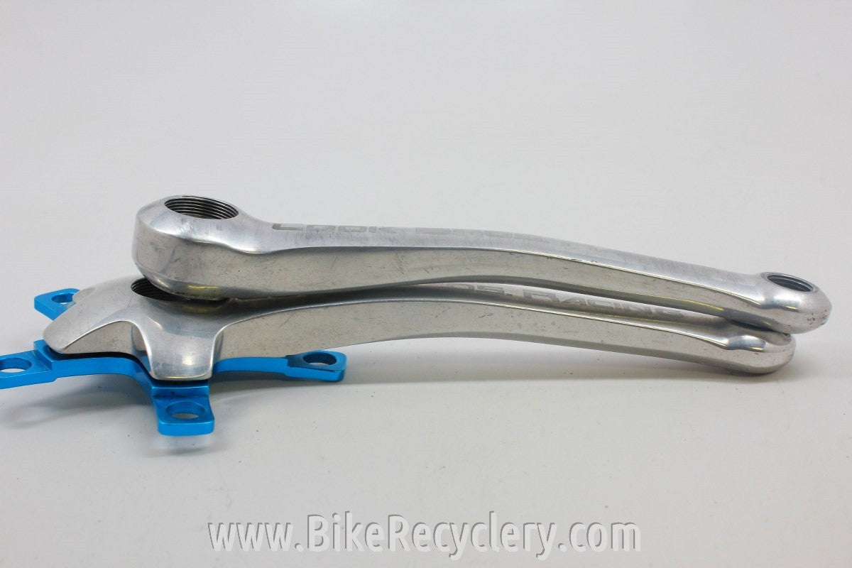 Cook Brothers E-Type Crankset: Polished w/ Blue Spider, 176mm, 94/58 BCD