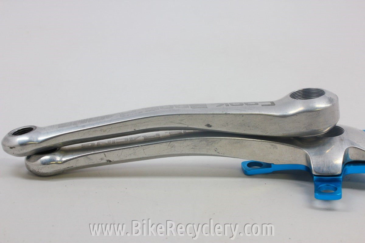 Cook Brothers E-Type Crankset: Polished w/ Blue Spider, 176mm, 94/58 BCD