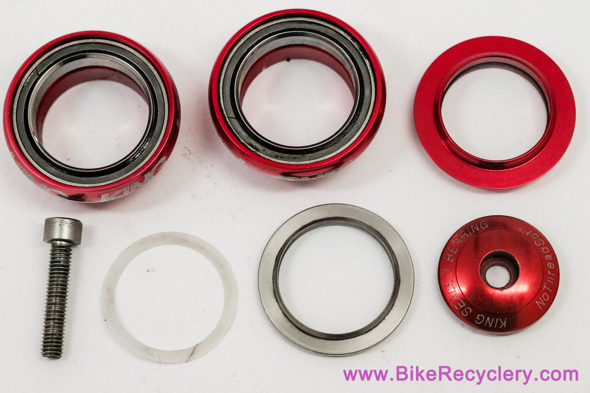 Chris King 1 1/8" NoThreadSet Threadless Headset: Red - Bold (Near Mint)