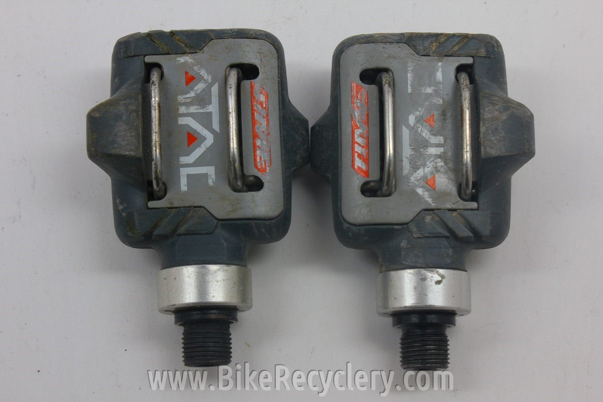 Vintage Time A.T.A.C. Clipless Pedals: 1990's, Gray/Black