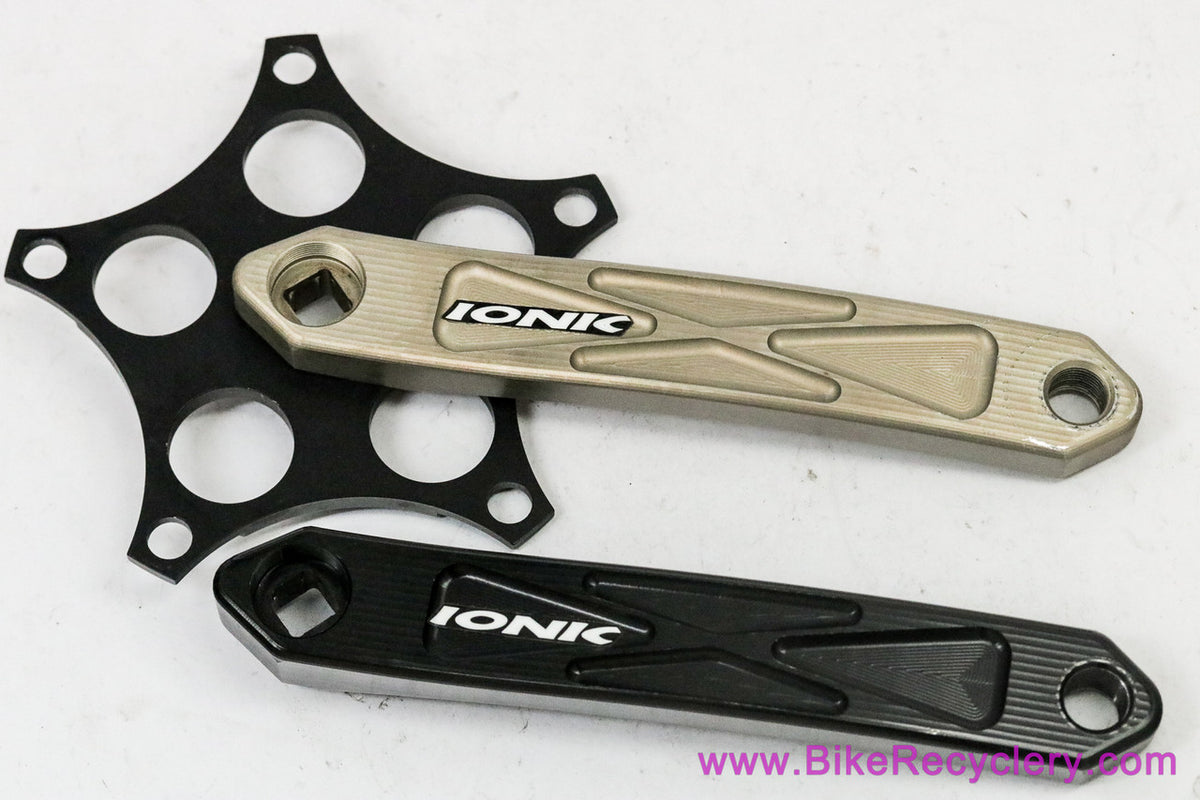 Ionic Billy / B2 Bomber 1x Crank Arms: CNC Machined Rarity! 172.5mm x 130mm - Black & Gold - 1990's/2000's (Near Mint++ LOW MILES)
