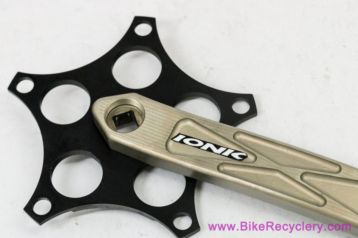 Ionic Billy / B2 Bomber 1x Crank Arms: CNC Machined Rarity! 172.5mm x 130mm - Black & Gold - 1990's/2000's (Near Mint++ LOW MILES)