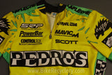 Pedros Cycling Jersey: 1990's SMALL Mountain Bike Yellow / Sea foam Green