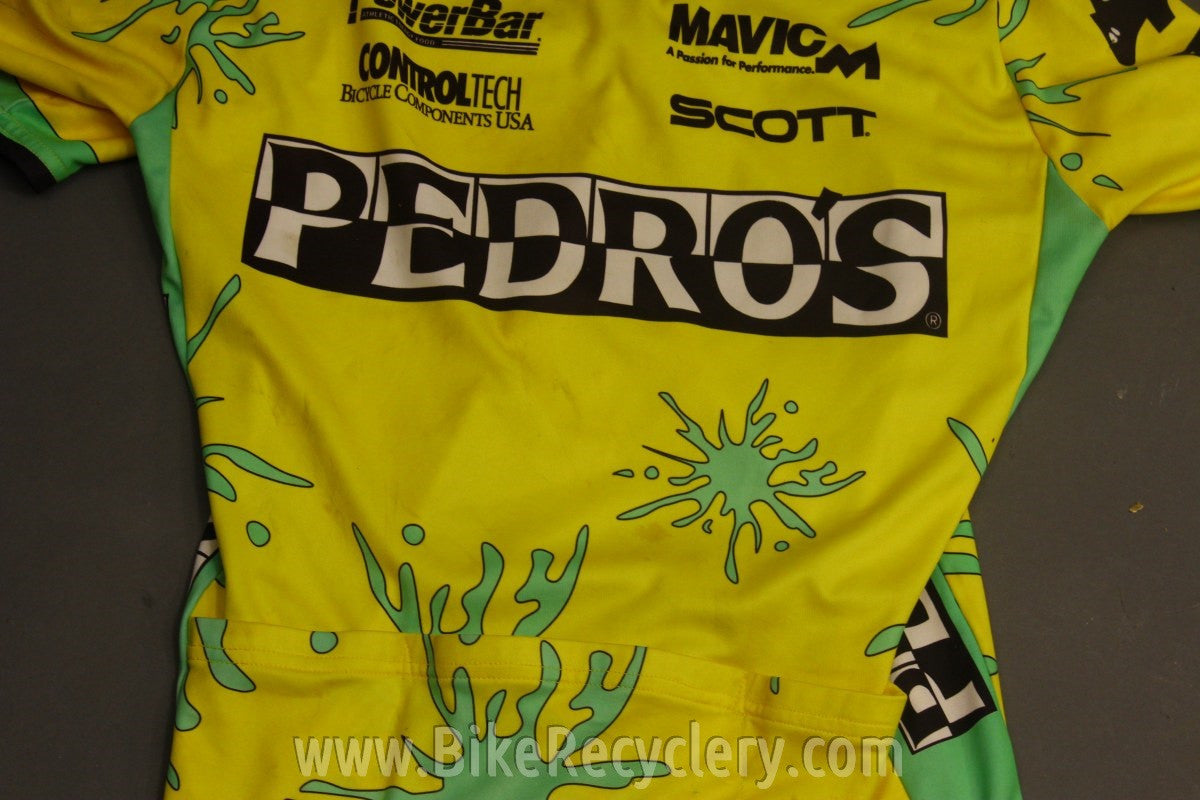 Pedros Cycling Jersey: 1990's SMALL Mountain Bike Yellow / Sea foam Green