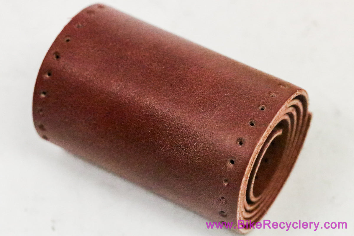 NIB/NOS Rhode Gear Handlebar Hide Leather Bar Wrap Tape: Dark Brown - Sew On - 1980's/1990's Vintage