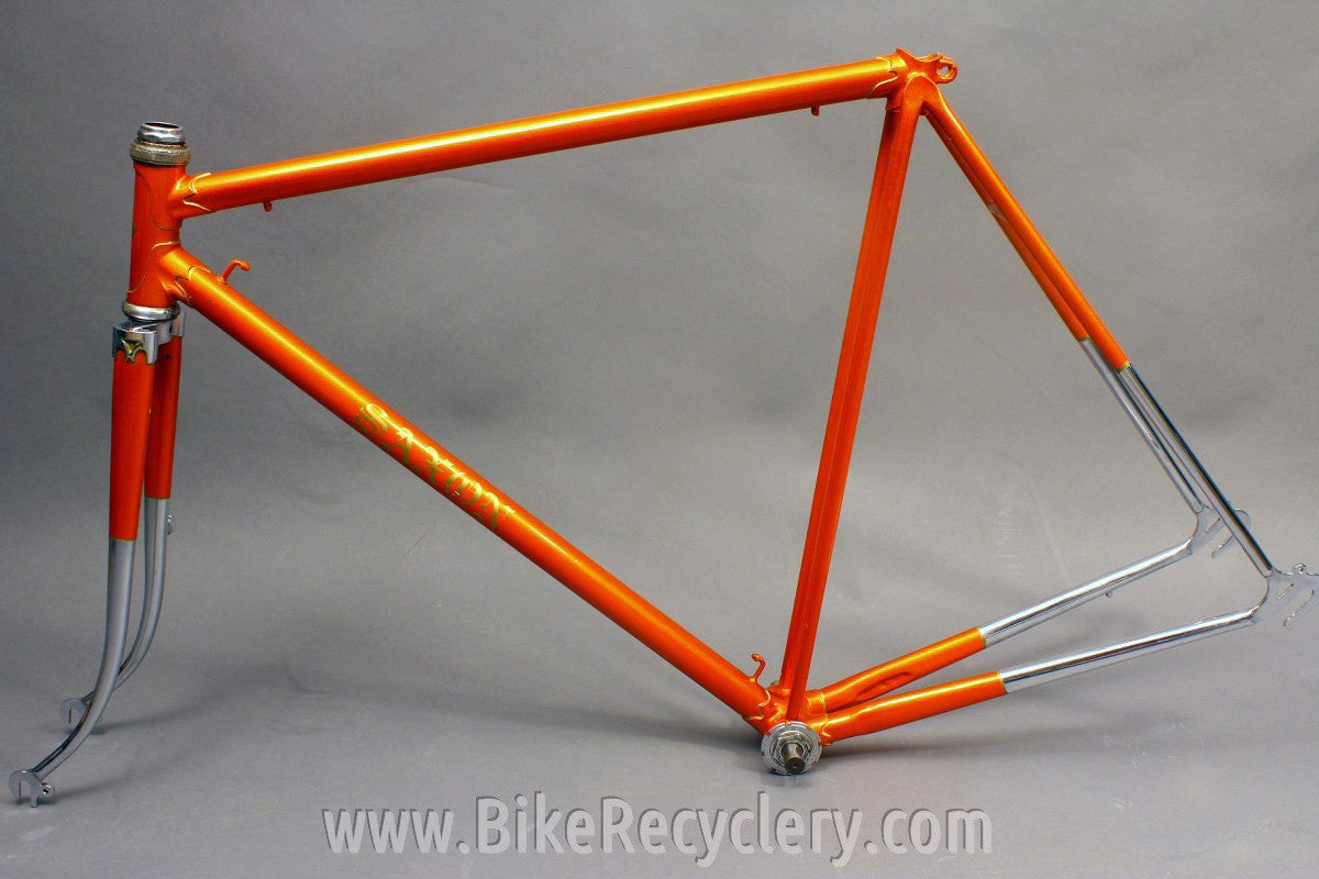 Saxon Twin Tube Bicycle Frame & Fork: English, 1930's 1940's Restored 54cm
