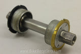 1990's Titanium Square Taper Bottom Bracket: Black/Gold, 111mm x 68mm 135g
