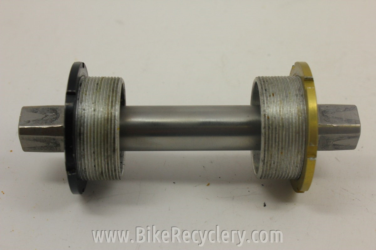 1990's Titanium Square Taper Bottom Bracket: Black/Gold, 111mm x 68mm 135g