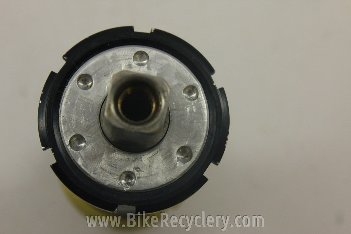 1990's Titanium Square Taper Bottom Bracket: Black/Gold, 111mm x 68mm 135g