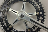 1973 Campagnolo Nuovo/Super Record Crank Arms: Black Drilled Chainrings, Black Flutes 170mm 144mm 52/42