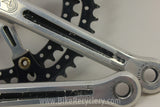 1973 Campagnolo Nuovo/Super Record Crank Arms: Black Drilled Chainrings, Black Flutes 170mm 144mm 52/42