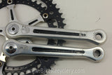 1973 Campagnolo Nuovo/Super Record Crank Arms: Black Drilled Chainrings, Black Flutes 170mm 144mm 52/42