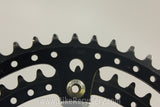 1973 Campagnolo Nuovo/Super Record Crank Arms: Black Drilled Chainrings, Black Flutes 170mm 144mm 52/42