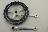 1973 Campagnolo Nuovo/Super Record Crank Arms: Black Drilled Chainrings, Black Flutes 170mm 144mm 52/42