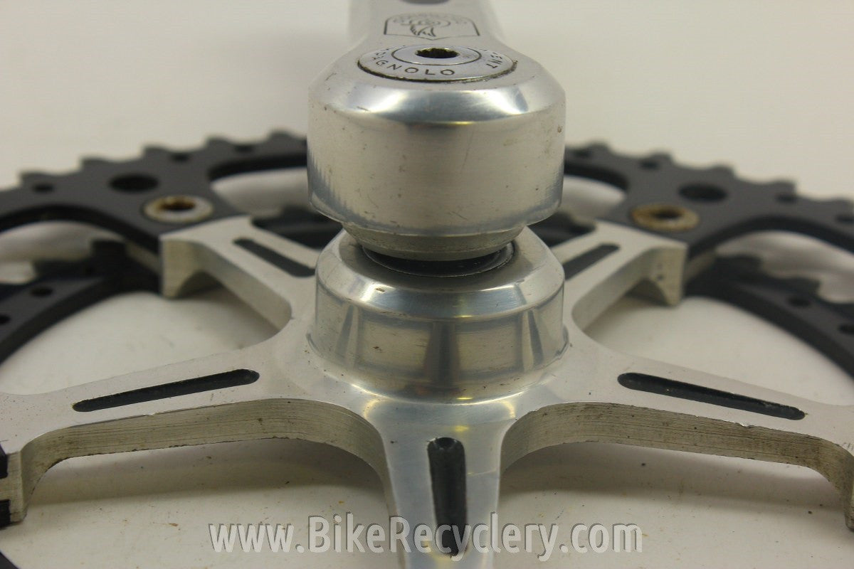 1973 Campagnolo Nuovo/Super Record Crank Arms: Black Drilled Chainrings, Black Flutes 170mm 144mm 52/42