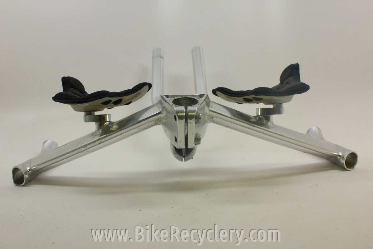 Cinelli Angel TT / Triathelon Integrated Handlebars / Stem/ Aerobars: 1" 42cm Silver RARE