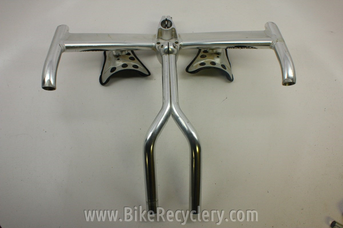 Cinelli Angel TT / Triathelon Integrated Handlebars / Stem/ Aerobars: 1" 42cm Silver RARE