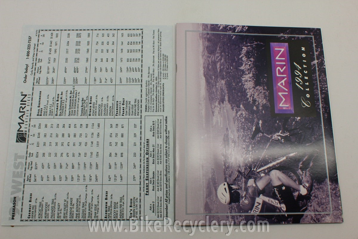 1994 Marin Bicycles Catalog & Dealer Price List
