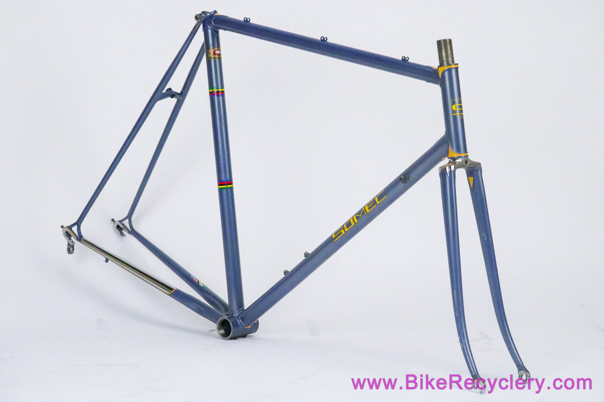 ~1973 SOMEC Special Frameset: 56cm - 12th Frame!!! - Unrestored - Blue/Yellow - Tulip Pantograph (EXC+)