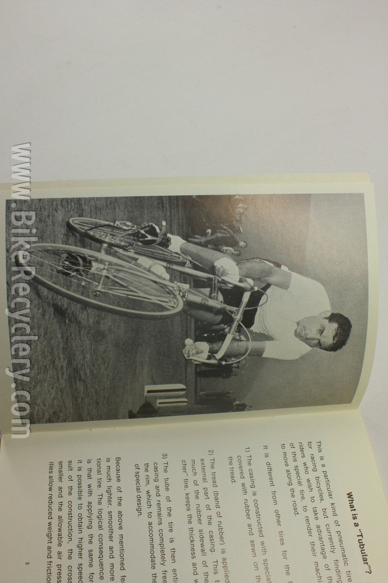 1970's Bicycle Tubular Tire Guide Book w/ Cool B/W Post Card Photos Fausto Coppi