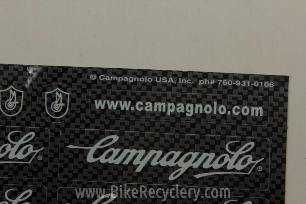 Campagnolo Sticker Sheet: 11 Stickers; Chainstay, Frame, Shield Logo, Website