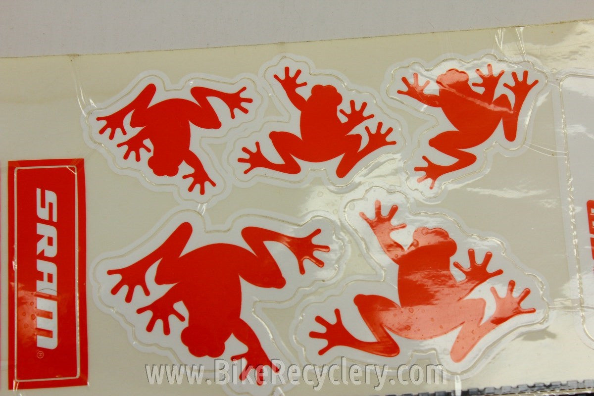 Sram Frame Decal / Sticker Sheet: 2 Chainstay Protectors, Five Frog Decals, Force Rival Red