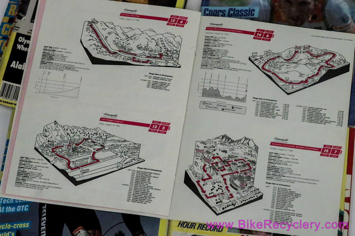 Winning Bicycle Racing Illustrated Magazine LOT: 1983-1985 - Lemond Moser Kelly Boyer Fignon + Coors Classic Map