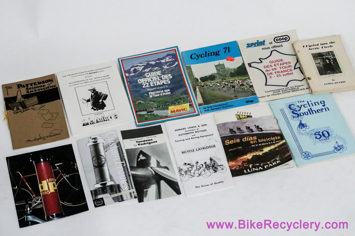 Vintage Bike Catalog & Pamphlet LOT: Detto / Chris Kvale / Automoto / Hetchins / Rodriguez Tandem / Guide Etapes...