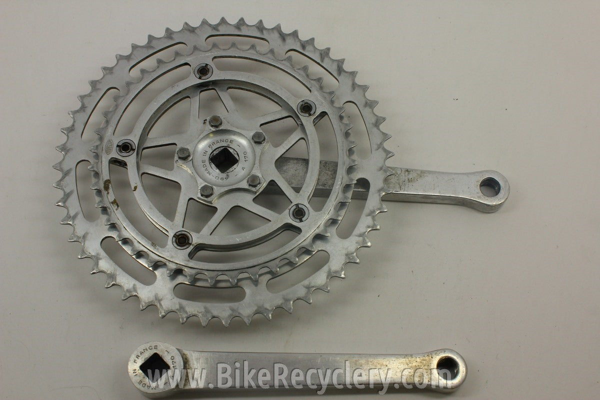 Stronglight 49D Cyclotourist Crankset: 170mm, 53/40t Worn Rings