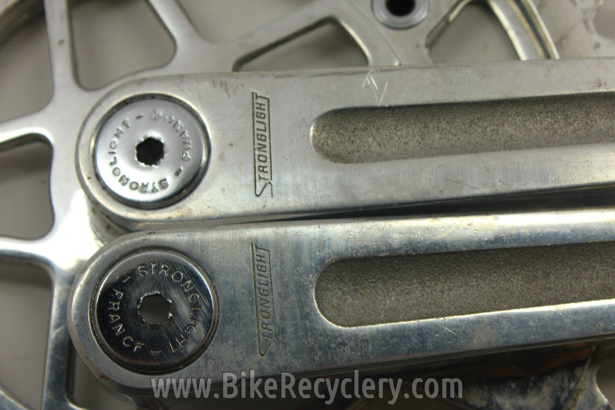 Stronglight 93 Super Competition Crankset: Dust Caps, Worn Half-Step Rings 48/44t