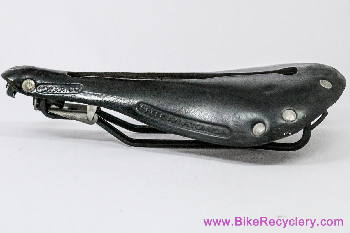 Selle Anatomica Titanico Leather Saddle: Black (Tension Bolt Issue, for parts Or Repair)