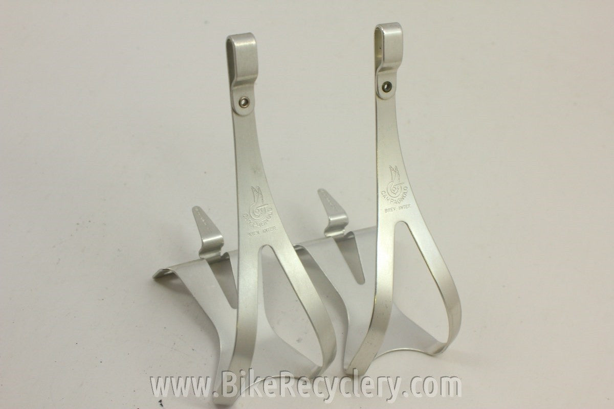 Campagnolo Record Toe Clips: Alloy, Wheel Logo, LARGE