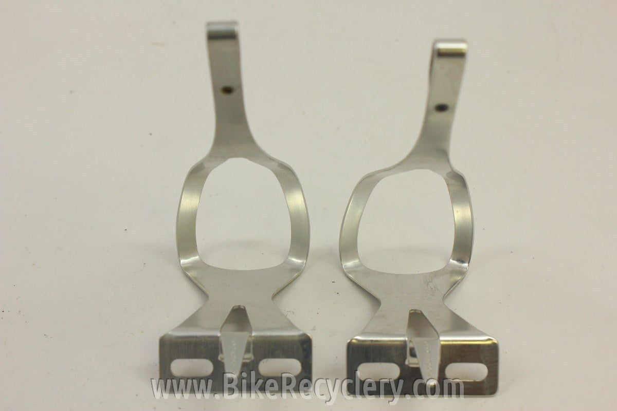 Campagnolo Record Toe Clips: Alloy, Wheel Logo, LARGE