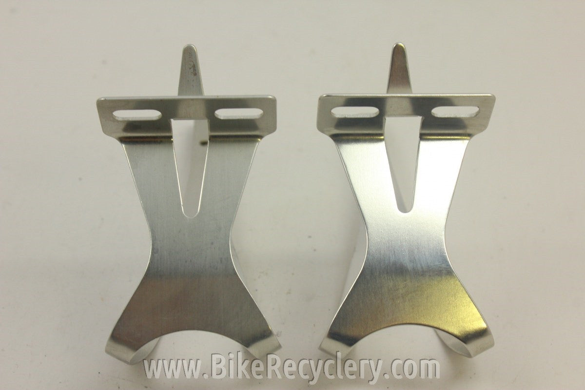 Campagnolo Record Toe Clips: Alloy, Wheel Logo, LARGE