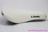 Selle Italia L. Turbo Saddle: Smooth White Leather - Shorter/Wider Version