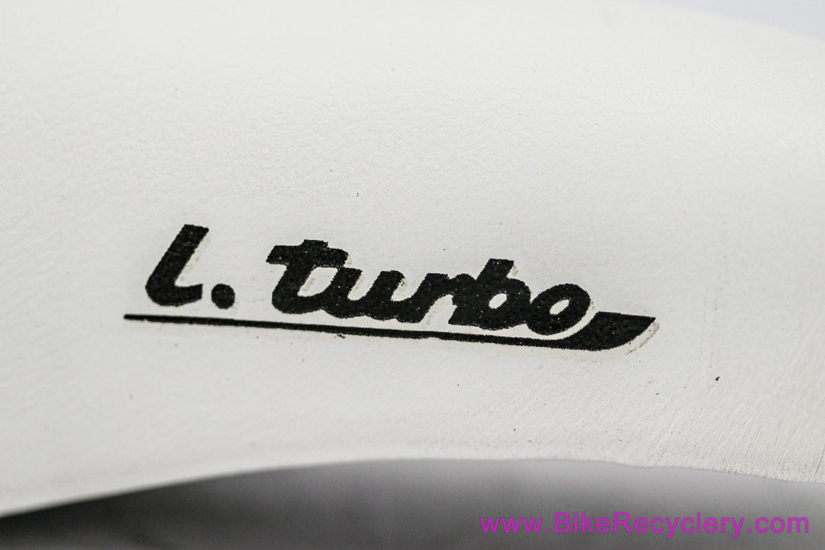Selle Italia L. Turbo Saddle: Smooth White Leather - Shorter/Wider Version