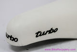 Selle Italia L. Turbo Saddle: Smooth White Leather - Shorter/Wider Version