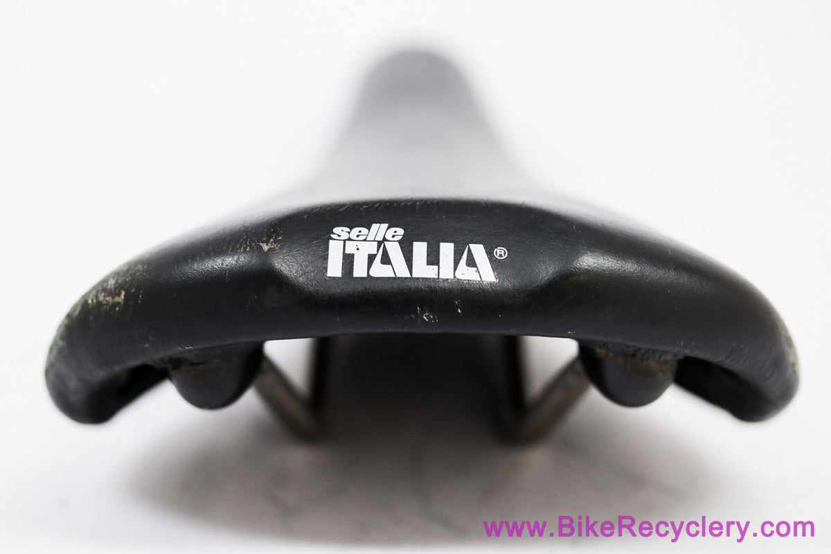 1st Gen Selle Italia Flite Titanium Saddle: 1996 - Black Leather + Yellow/White Decals
